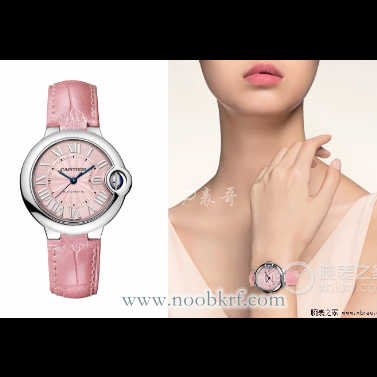 AF卡地亚蓝气球中号粉气球33毫米粉面机芯W6920100腕表真假对比