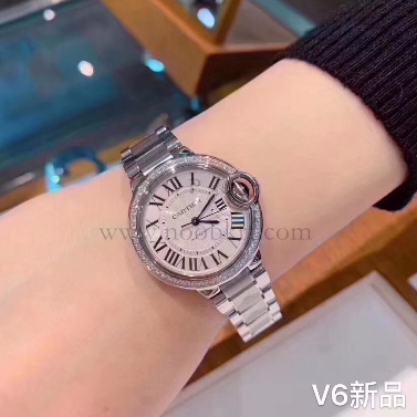 V6厂卡地亚蓝气球中号33毫米镶钻款 单排钻