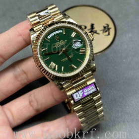 QF工厂劳力士日历星期型228238橄榄绿配重表壳评测