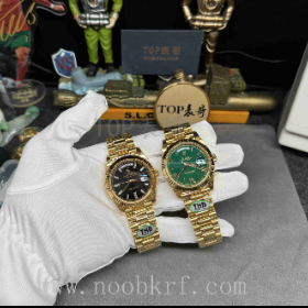 THB劳力士日历星期型40毫米黑冰糖 赌桌绿配重表壳193克真假对比评测