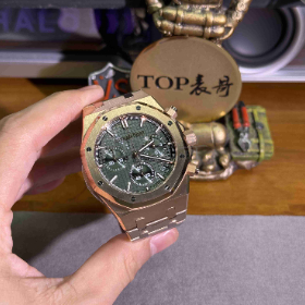 APS工厂爱彼皇家橡树26240玫瑰金绿盘开模一体4401机芯爱彼改装替用平替