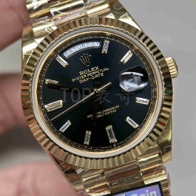 QF厂劳力士星期日历型40dd黑冰糖228238 v6版本配重表壳一体3255机芯真假对比评测